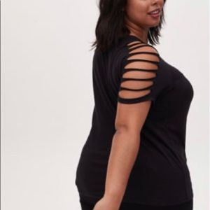 Torrid Black Wash Slasher Sleeve Raglan T-shirt 3